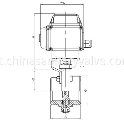 3A Food Grade Electric Butterfly Valves Male end